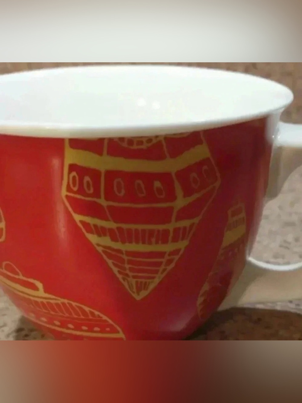 Starbucks 2015 Holiday Mug Coffee Tea Hot Chocolate Red Gold Ornaments - Picture 10 of 12